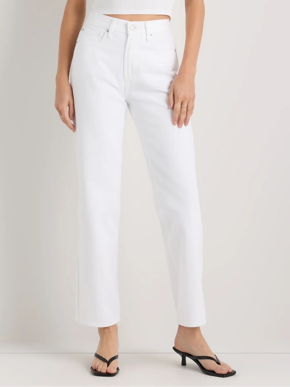 Quince White Straight-Leg Women's Jeans